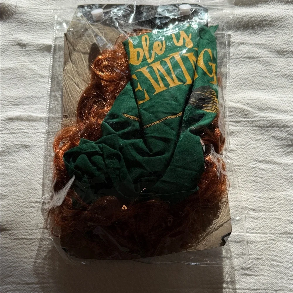 Disney Hocus Pocus Winifred Sanderson Dog Costume Small Green Cape & Red Wig NEW